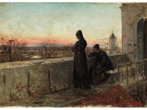 Sonnenuntergangsstimmung by Abram Efimovich Arkhipov