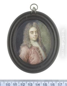 Sir Thomas Hare, 4th Baronet, Mp (c.1688-1760), Wearing Crimson Coat, White Chemise And Lace Jabot, His Full-bottomed Natural Wig Falling Over His Shoulders