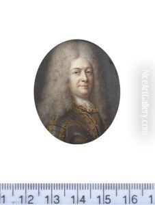 A Gentleman, Wearing Suit Of Armour, Red Gardbrace Edged With Gold, White Chemise, Stock And Lace Cravat, His Curled And Powdered Wig Falling Over His Shoulders A Gentleman, Wearing Suit Of Armour, Red Gardbrace Edged With Gold, White Chemise, Stock And Lace Cravat, His Curled And Powdered Wig Falling Over His Shoulders