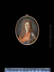 George I, King Of Great Britain, Wearing Armoured Breastplate With Tied White Stock, Blue Sash Of The Order Of The Garter And Red Cloak, His Curling Brown Wig Worn Long George I, King Of Great Britain, Wearing Armoured Breastplate With Tied White Stock, Blue Sash Of The Order Of The Garter And Red Cloak, His Curling Brown Wig Worn Long