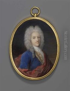 A Young Gentleman, In Blue Coat With Gold Buttons, Yellow Waistcoat With Gold Buttons by Jacques-Antoine Arlaud