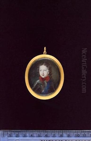 Prince James Francis Edward Stuart, The Old Pretender, As A Child, Wearing Armour, The Blue Sash Of The Garter And A Red Bow At His Neck, His Hair Worn Long And Curled - view 1