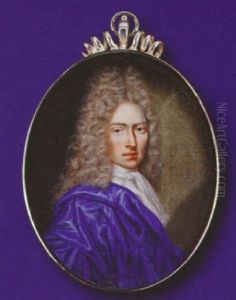 A Gentleman, Wearing Blue Cloak And White Chemise With Cravat, Full-bottomed Powdered Wig