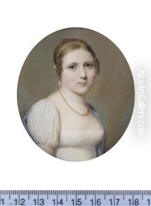 A Lady, Called Fanny Mercier Nee Uginet (c.1796-1828), Wearing White Dress, Blue Shawl Draped About Her Shoulders