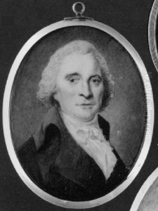 Mr. G. E. Jenkins With Powdered Hair, Wearing Brown Coat, Cream Waistcoat, White Cravat And Tied Stock by Louis Ami Arlaud-Jurine