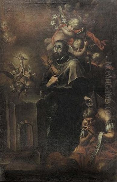 Standbild Des Heiligen Franz Xaver In Vision. - view 1