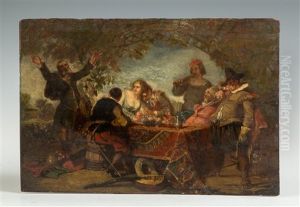 Dinner Scene by Edouard Armand-Dumaresq