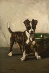 Jeune Chiot Pres D'une Coupe Verte