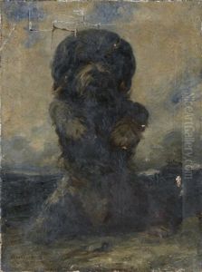 Portrait D'un Chien Faisant Le Beau by Edouard Armand-Dumaresq