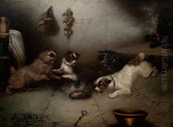 Terrier Ratting In A Barn Each - view 1