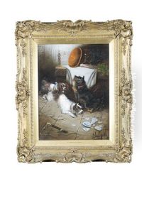 Terriers Chasing A Mouse by Edward Armfield