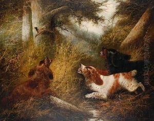 Spaniels Putting A Pheasant Up by Edward Armfield