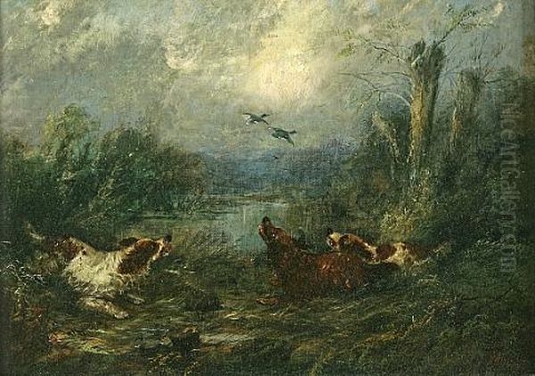 Spaniels Flushing Birds - view 1