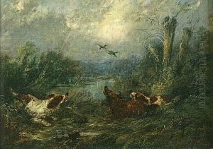 Spaniels Flushing Birds by Edward Armfield