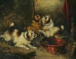 Terriers Ratting (pair) by Edward Armfield