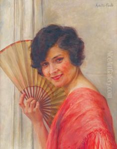 Portrait De Jeune Femme A L'eventail