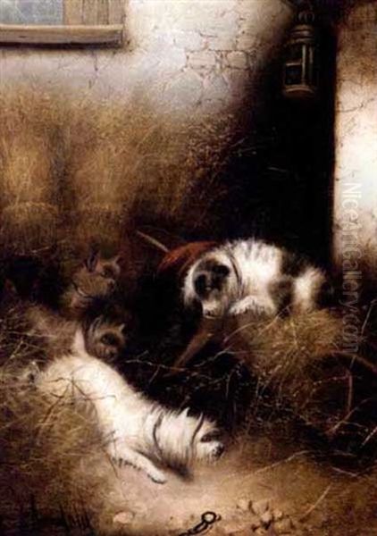 A Sharp Look Out (+ Terriers Ratting In A Barn; Pair) - view 1