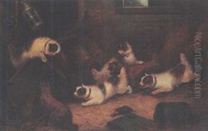 Pack Of Terriers Ratting by Edward Armfield