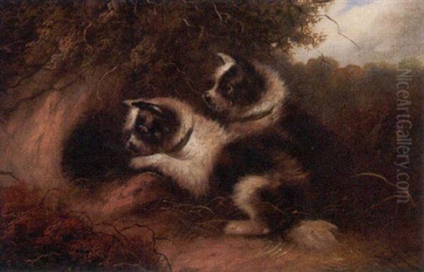 Two Terriers In A Landscape - view 1