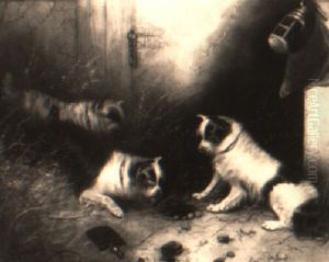 Terriers Ratting In A Barn