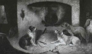 Dogs In A Kitchen by Edward Armfield