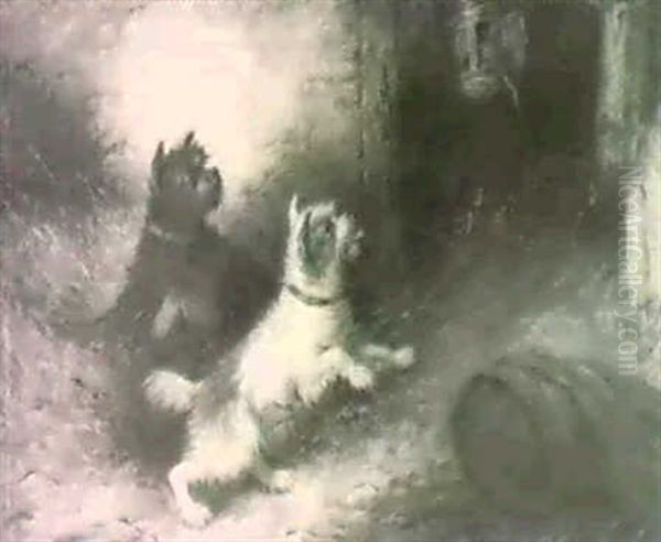 Terriers Ratting In A Barn - view 1