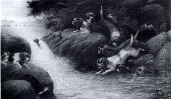 Spaniels And Terriers Upon A Weasel - view 1