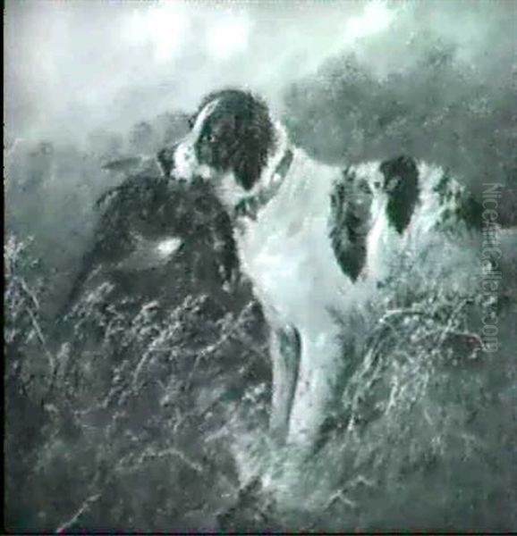 Spaniel With Mallard And Spaniel With Phesant: A Pair Of Paintings - view 1