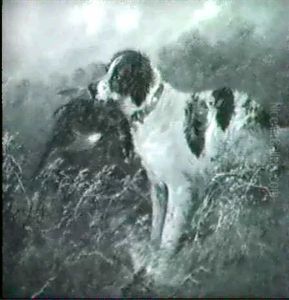 Spaniel With Mallard And Spaniel With Phesant: A Pair Of Paintings by Edward Armfield