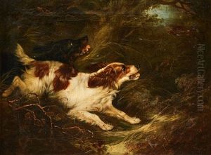 Spaniels Flushing A Bird by George Armfield