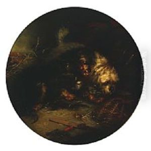 Two Dogs Watching Over A Mouse by George Armfield