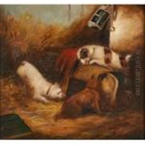 Three Terriers Hunting by George Armfield