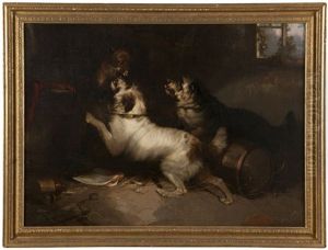 Cairn Terriers Cornering A Fox by George Armfield