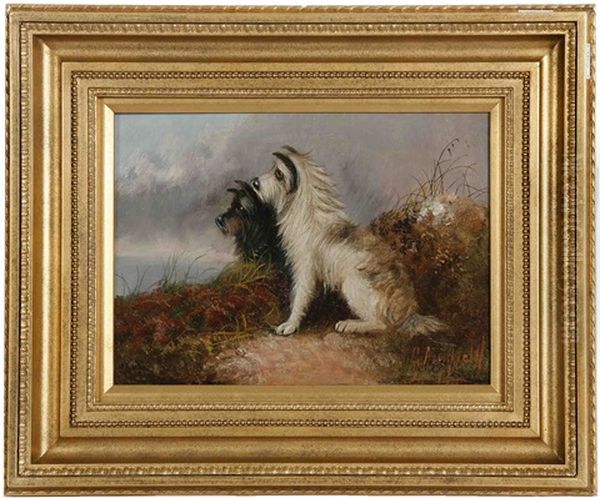 Two Terriers Looking Out To Sea - view 1