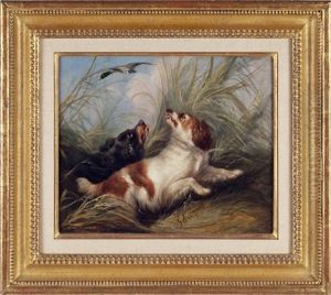 Spaniels Flushing A Duck by George Armfield