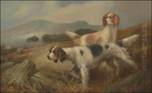 Two Setters On Point by George Armfield