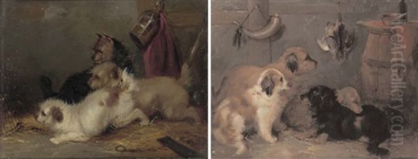 Terriers Ratting (+ Spaniels In A Larder; Pair) - view 1