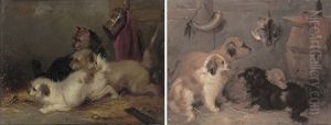 Terriers Ratting (+ Spaniels In A Larder; Pair)