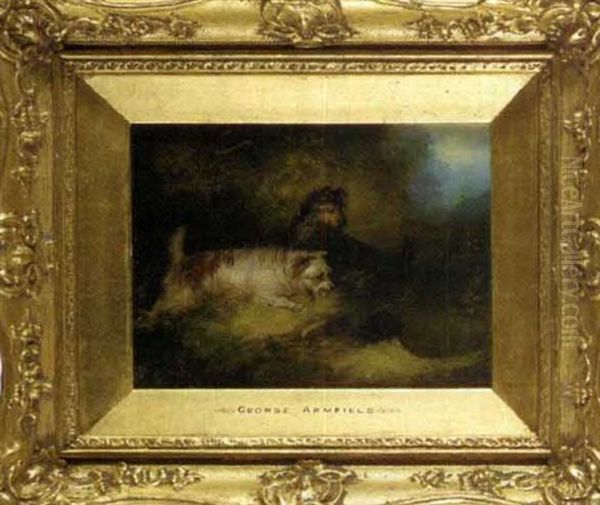Spaniels Startling A Duck Into Flight (+ A Terrrier And A Fox Fighting Over A Pheasant, Smlr; 2 Works) - view 1