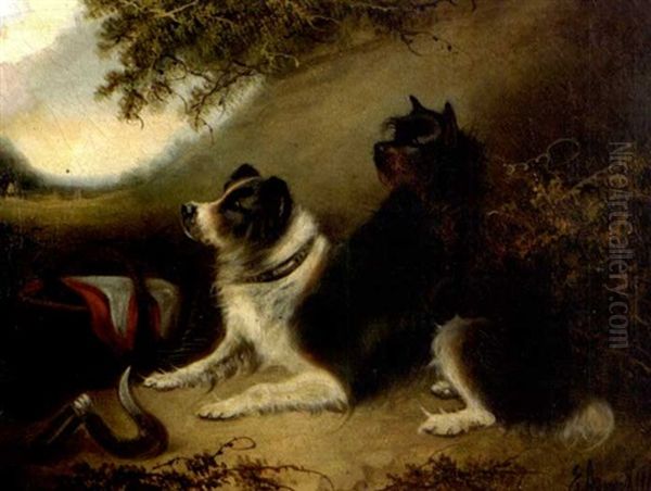 Two Dogs Resting From Their Labors - view 1