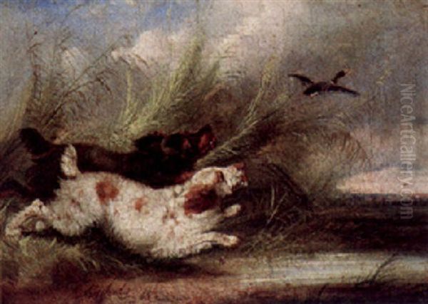Terriers Chasing A Rabbit To Earth - view 1