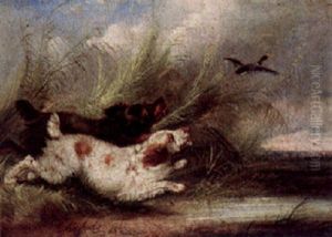 Terriers Chasing A Rabbit To Earth by George Armfield