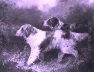 Spaniels In A Wooded Landscape Spaniels In A Wooded Landscape
