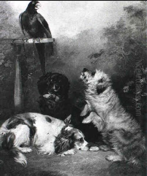 Tre Hunde Og En Papegije - view 1