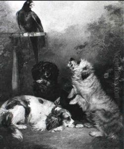 Tre Hunde Og En Papegije by George Armfield