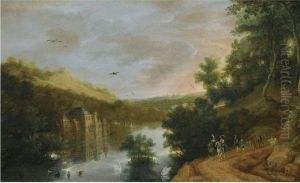 An Extensive River Landscape by Lucas Achtschellinck