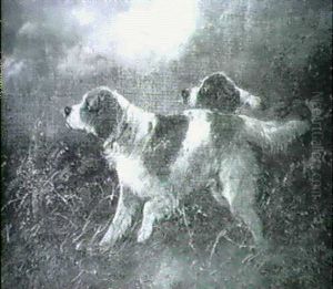 Two Spaniels In A Landscape by George Armfield