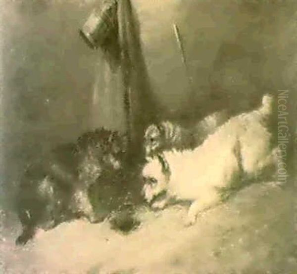 Terriers Ratting In An Interior - view 1
