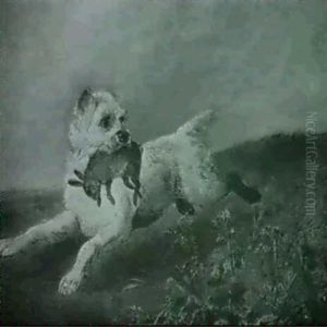 Terrier With A Hare by George Armfield