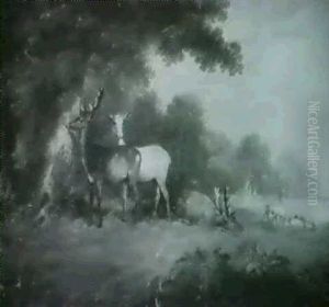 Goats In The Mountains; Deer In A Park by George Armfield